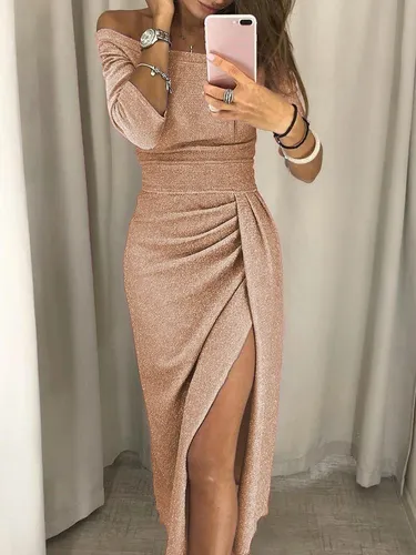 A Vestido Largo Paquete De Vestido Con Abertura En La Cadera