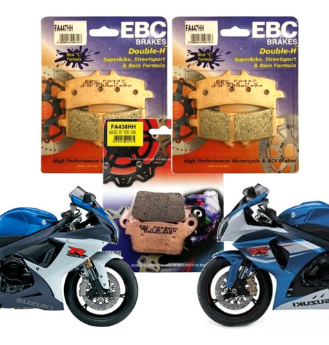 Kit Pastilhas Freio Ebc Fa447hh + Fa436hh Srad 1000 Brembo