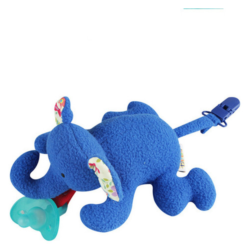 Clip Para Chupón  Elefante Azul Peluche