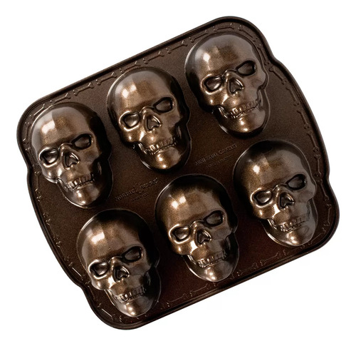 Molde Para Hornear De Aluminio Calavera O Tumba Nordic Ware Color Marrón Oscuro