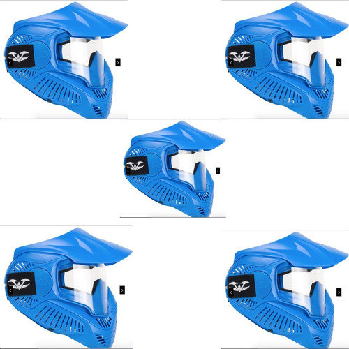 Paquete 5 Caretas Gotcha Valken Mi3 Azul Protección Xtreme C