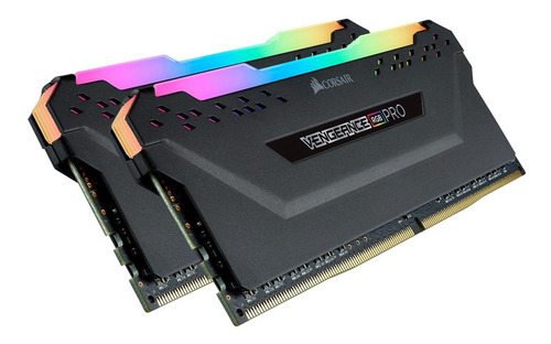 Memoria RAM Vengeance RGB Pro gamer color negro 32GB 2 Corsair CMW32GX4M2A2666C16