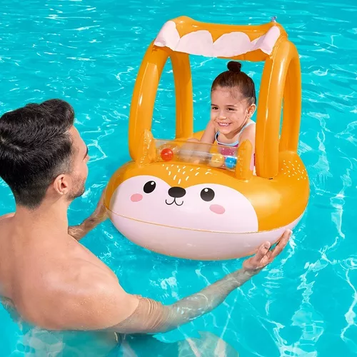 Interprete admiración inicial Salvavidas Inflable Infantil De Zorrito Con Techo Para Bebé