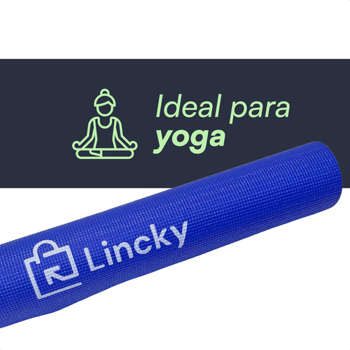 Tapete de yoga Lincky Yoga Mat de 3 mm color azul