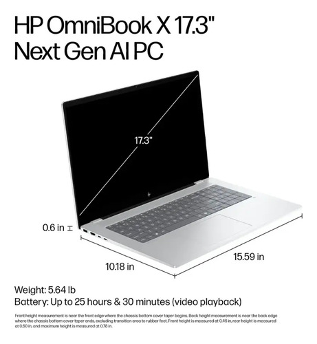 Hp Omnibook X Copilot+ 17.3 Fhd Touch Ultra 7 16gb 1tb Ssd