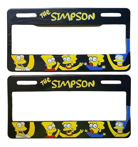 Par De Marcos Portaplacas Genericos Familia Los Simpsons