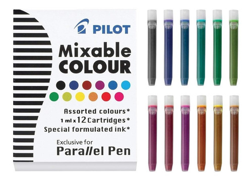Cartucho Mixable P/ Parallel Pen Pilot Surtido X 12 Unidad Color De La Tinta Surtidos Color Del Exterior Violeta