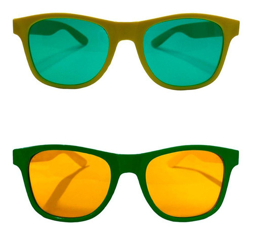 2 Óculos Do Brasil Verde Com Amarelo Copa Do Mundo