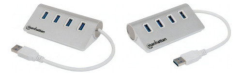Hub Manhattan Usb V3.0 Chasis De Aluminio 4 Puertos C/f /vc