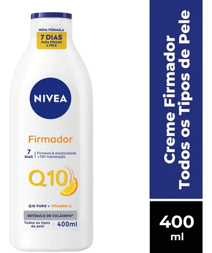 NIVEA Loção Hidratante Firmador Q10 + Vitamina C 400ml, Hidratação Intensa 48h, Pele Firme e Elasticidade, Corporal, Todos os Tipos de Pele