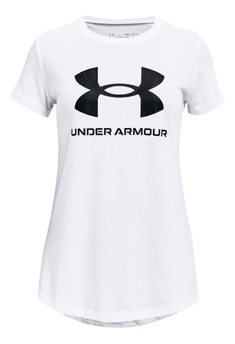 Remera Under Armour Sportstyle Logo Bco Lt/ngo Training Niña