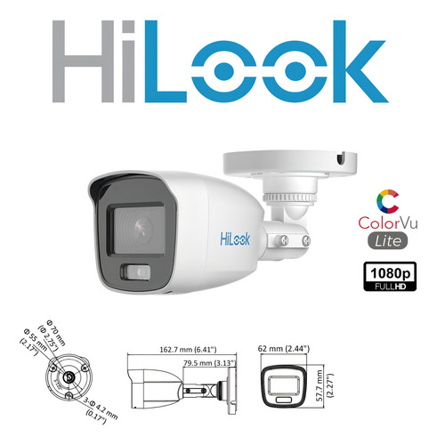 Kit Circuito Cerrado Hikvision Hilook Dvr 8 Canales 4 Camaras 1080p 2mp Full Hd Colorvu Video A Color 24/7 Thc-b129-p Video Baluns + Disco Duro 2tb