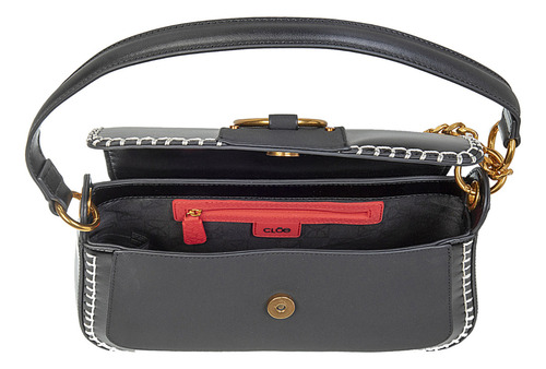 Lady Bag Cloe Para Mujer Cadena Ornamental Color Negro