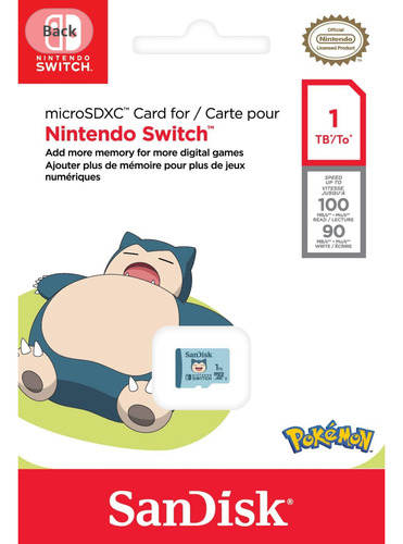 Cartão Sandisk 1tb Microsdxc, Pokémon Snorlax Edition