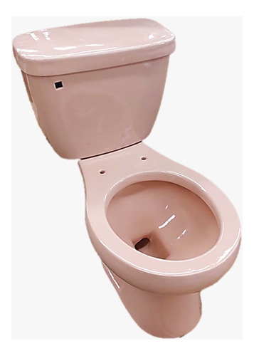 Wc Inodoro Sanitario Color Redondo Manija Rosa Con Asiento