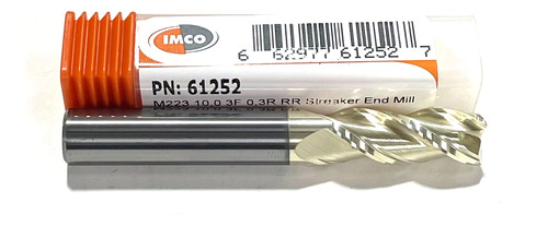 Imco 10mm Carbide End Mill 0.3mm Radius Zrn Coating 3 Fl Ssf