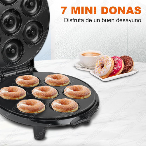 Máquina Para 7 Mini Dona Cocción Perfecta Lista En 5 Minutos Negro