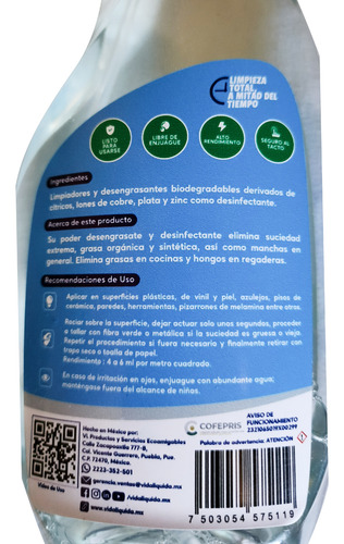 Vida Liquida - Multilimpiador Desengrasante Y Desinfectante