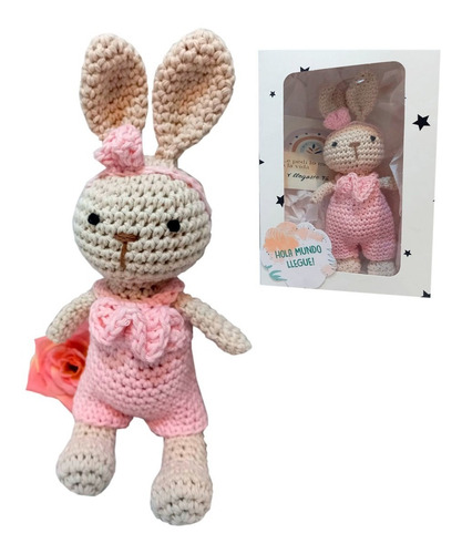 Imagen 2 de 2 de Muñeco Apego Tejido Crochet Amigurumi - En Caja Con Tarjetas