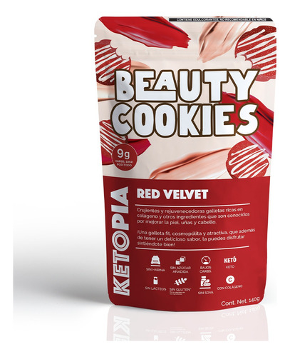 4-paquetes Ketopia Beauty Cookies Red Velvet