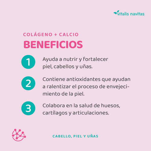 Suplemento Colágeno + Calcio | Vitalis Navitas Sabor Sin sabor