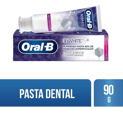 Pasta Dental Dentifrico Blanqueador 3d White Oral- B 90g