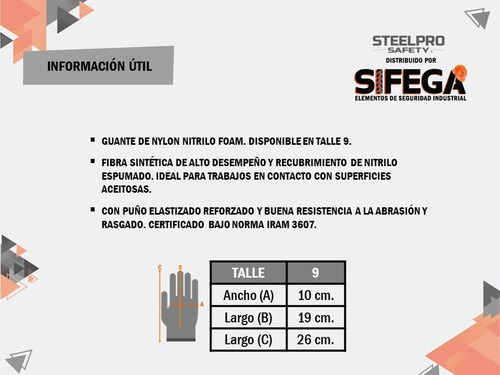 Imagen 4 de 5 de Guante Multiflex Nylon Nitrilo Foam Steelpro