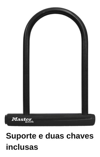 Cadeado em U para bicicletas Master Lock com chave cadeado cor Preto