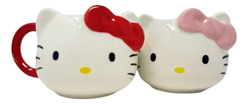 Taza Hello Kitty Ceramica Kawaii Adorable Moño 3d Relieve Rosa Hello Kitty