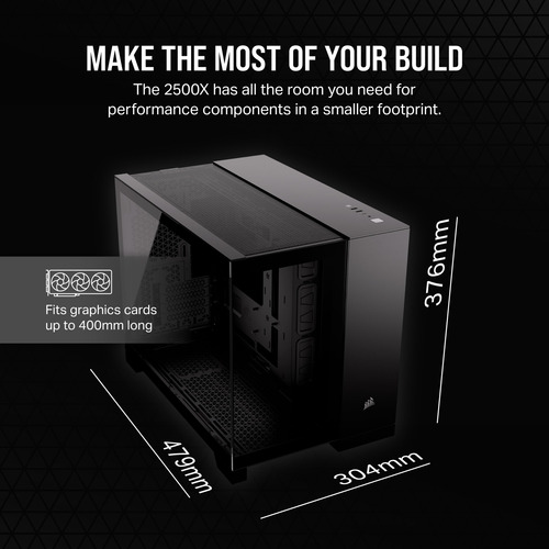 Funda Para Pc Corsair 2500x Small-tower Matx De Doble Cámara