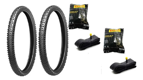 2 Pneus Levorin Excess Ex26x1.75 Mtb Bike + 2 Câmara Pirelli