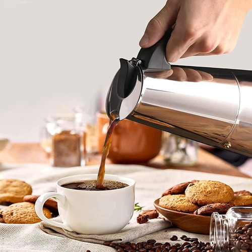 Cafeteira Italiana Inox 300ml C/ Alça Mimo Style 6 Cafés