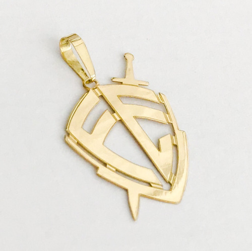 Pingente Escudo Da Fé G Em Ouro 18k Linda Jóia