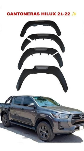 Cantoneras Toyota Hilux Revo 2021-2022 Juego 6 Piezas Negro