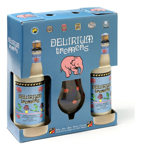 Cerveza Artesanal Delirium Tremens 750 X 2 Más 1 Copa Origin