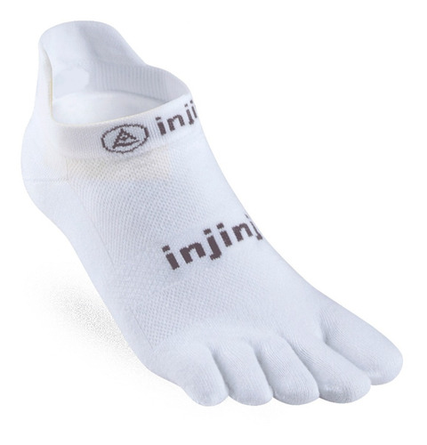 Medias Running Injinji Run No-show Blanco White Lightweight