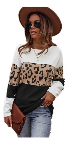 Jersey De Manga Larga Con Estampado De Leopardo [s]