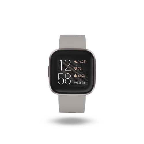 Imagen 1 de 3 de Smartwatch Fitbit Versa 2 caja de  aluminio anodizado  mist grey aluminium, malla  stone de  silicona FB507
