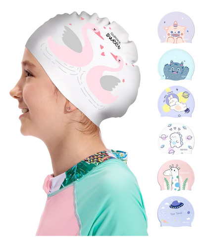Copozz Gorro Natacion Silicona Para Niño Protege Cabello Año