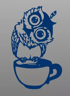 Coffee Owl Buho Cafe 2d Art- Figura Plastica