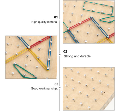 1 Juego De Tablas De Clavos Geoboard De Madera Con Forma Geo