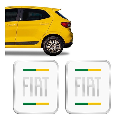 Kit Adesivos Fiat Argo Seleção 2021 Emblema Coluna Resinado