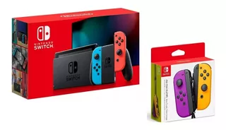 Nintendo Switch 32gb V1.1 +control Joy-con Neon Orangepurple Color Negro