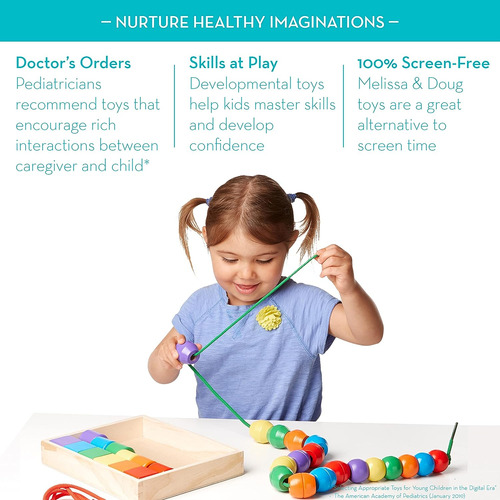Melissa Doug Beads De Cordones Primarios - Juguete Educativo