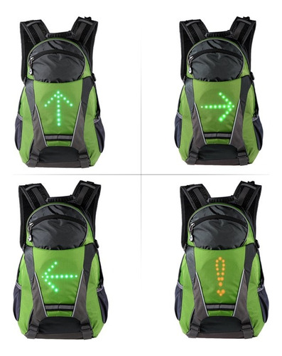 Mochila Urbana Con Señalero Led, Bateria Recargable Ciclista