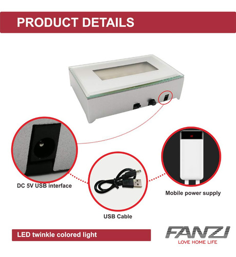 Base De Pantalla Con Luz Led Fanzi Para Cristales, Soporte D