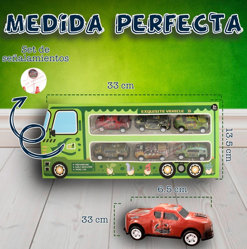 Imagen 2 de 9 de Set 6 Carritos Friccion Auto Animales Juguete Autobus A-314