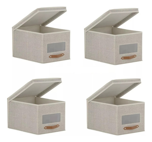 Cajas Organizadoras Tela X4 Unidades 30x25x40cm Envio Gratis