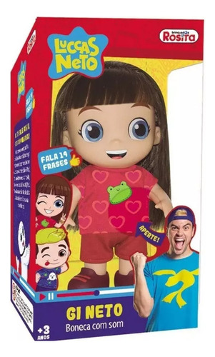 Boneca Gi Neto Com Som Youtuber Luccas Neto - Rosita