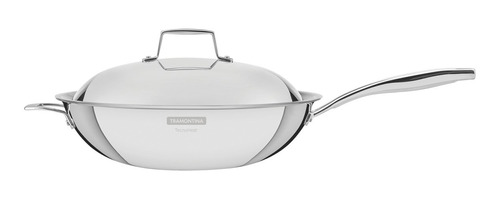 Wok Tramontina Grano De Acero Inoxidable De 32 Cm 5,2 L